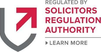 Regulated by the Solicitors Regulation Authority, number 665163 - check the register